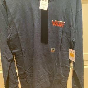 Mens Vans long sleeve tee. Navy. Size medium.